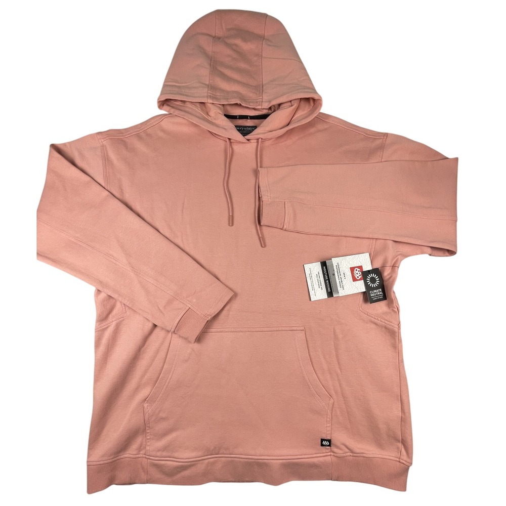 686 Hoodie Mens XL Pink Everywhere Performance Double Knit Rose Sunset NWT